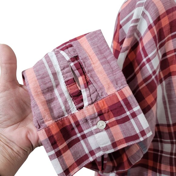 Old Navy Size XL Maroon Plaid Boyfriend Slit Back Shirt, Exc. Used Condition - Picture 7 of 14
